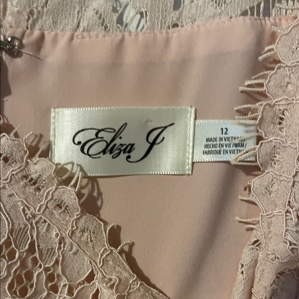 Eliza J Lace Long Sleeve Dress in Cream - Picture 6 of 8
